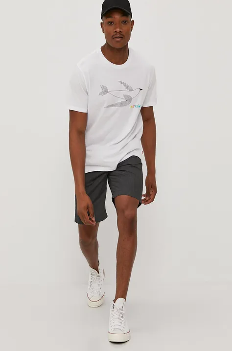 Levi's T-shirt męski kolor biały z nadrukiem