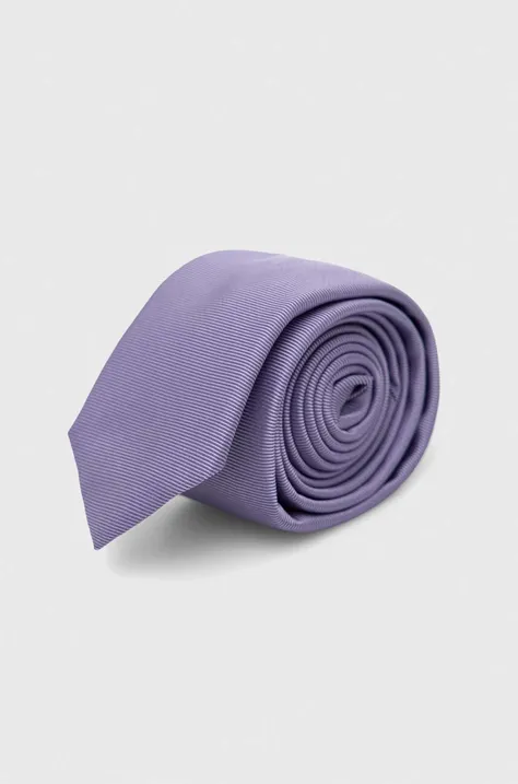 Svilena kravata HUGO vijolična barva