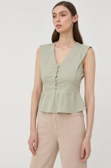 Блузка Morgan жіноча колір зелений однотонна