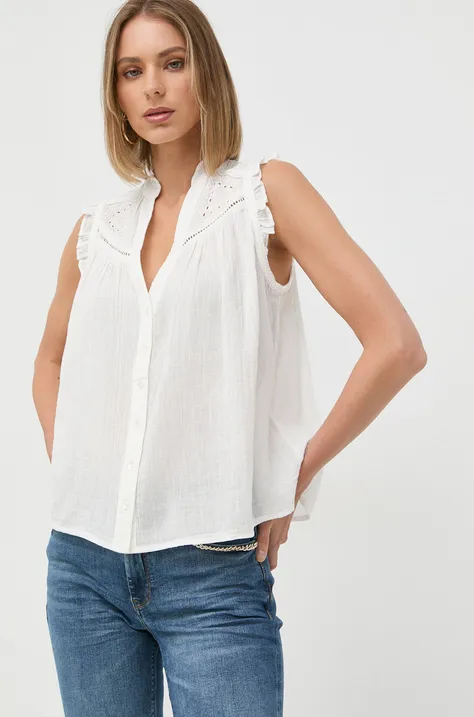 Βαμβακερό πουκάμισο Morgan χρώμα: άσπρο