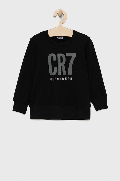 CR7 Cristiano Ronaldo set de pijama de bumbac pentru copii culoarea negru, cu imprimeu