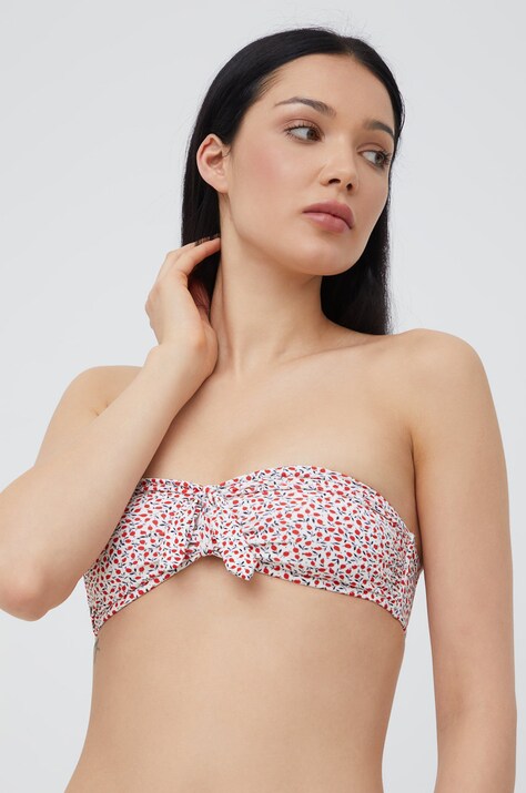 Горнище на бански Only в червено с мека чашка