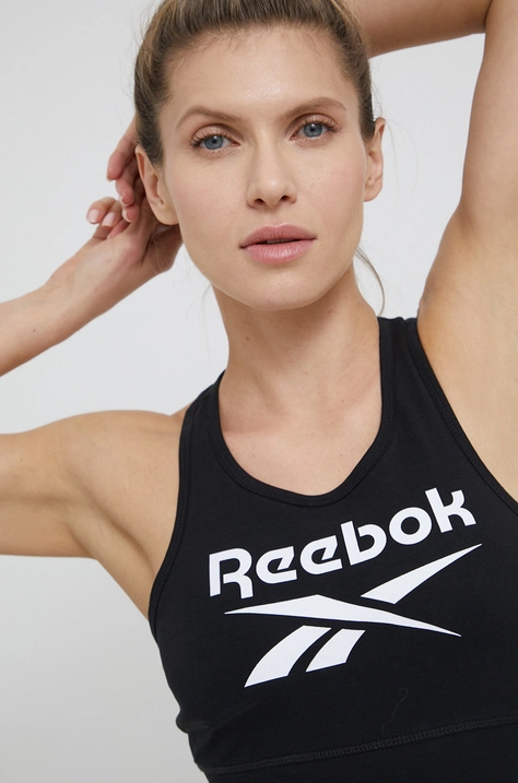 Top za vadbo Reebok črna barva