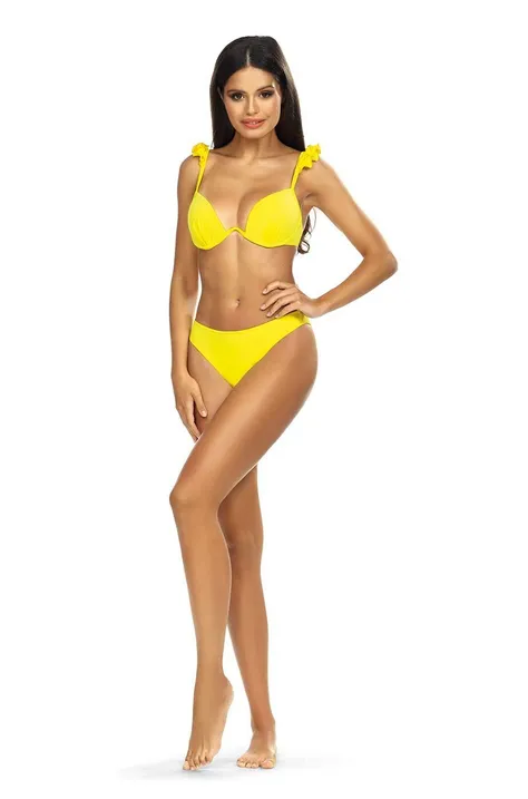 Kupaći kostim Lorin boja: žuta, čvrste košarice
