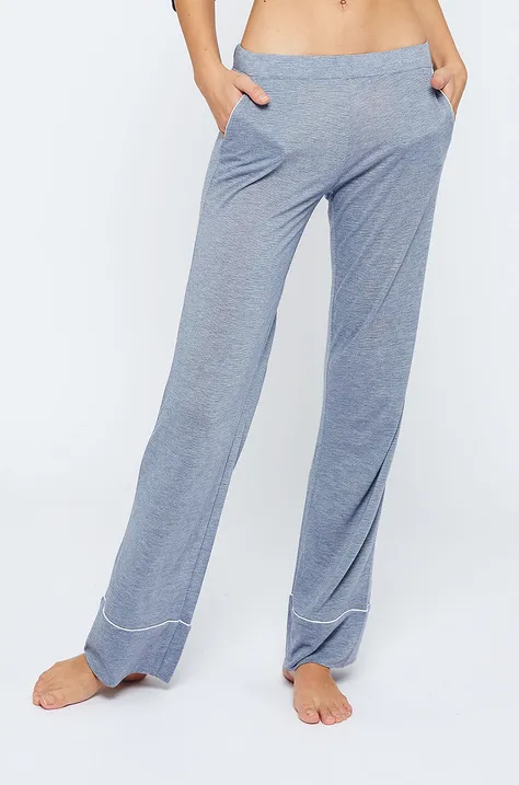 Etam spodnie piżamowe WARM DAY - PANTALON damskie kolor szary