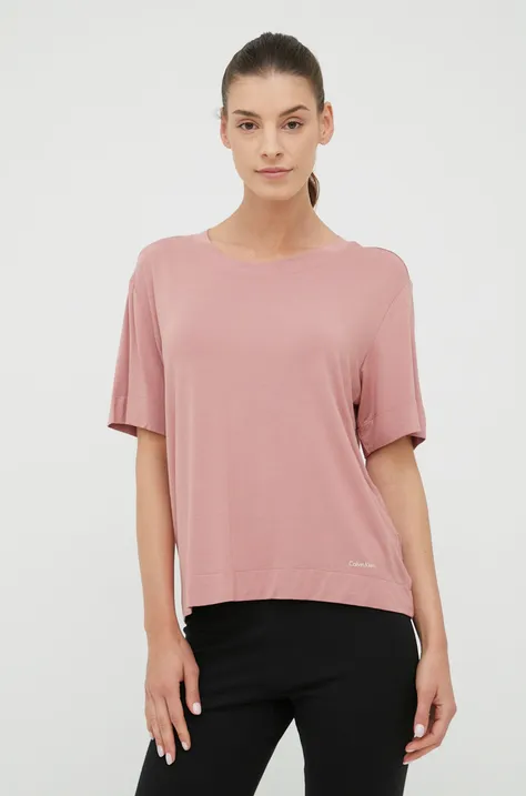 Μπλουζάκι πιτζάμας Calvin Klein Underwear χρώμα: ροζ