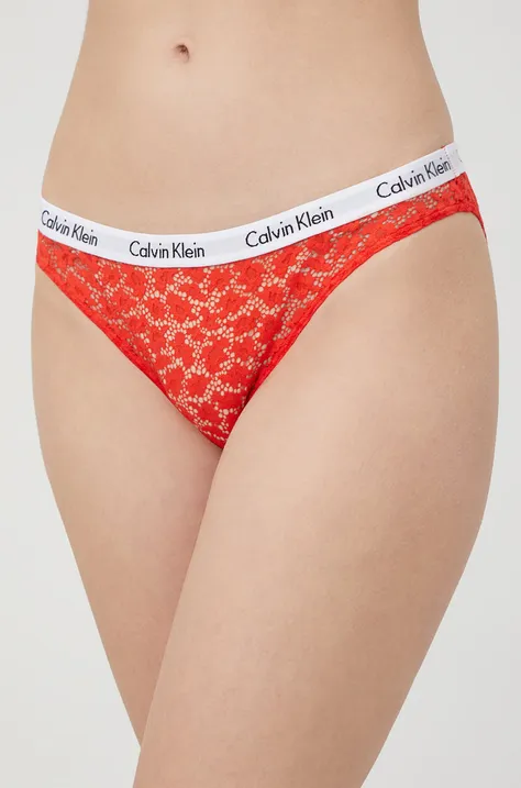 Gaćice Calvin Klein Underwear boja: crvena, od čipke