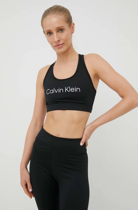 Αθλητικό σουτιέν Calvin Klein Performance Ck Essentials χρώμα: μαύρο