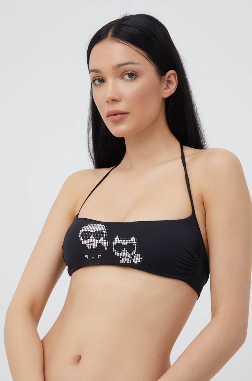 Bikini top Karl Lagerfeld χρώμα: μαύρο