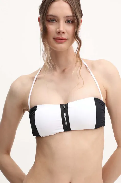 Bikini top Karl Lagerfeld χρώμα: άσπρο