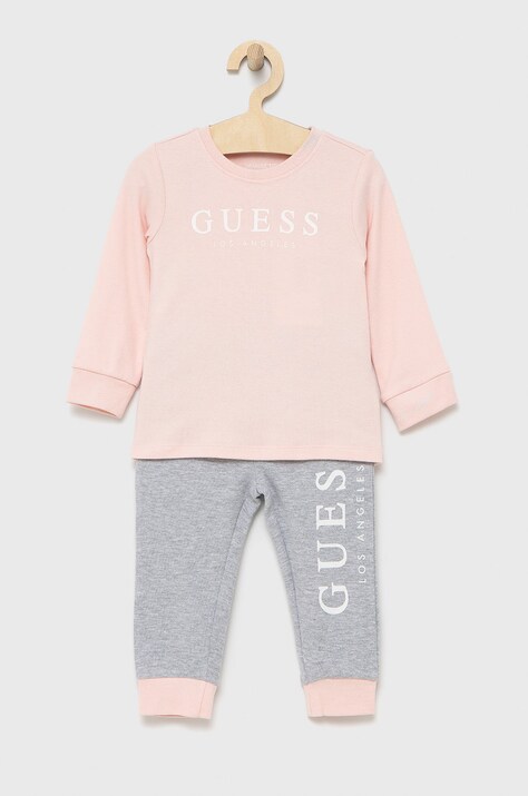Детская пижама Guess цвет розовый с принтом