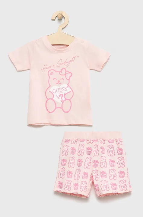 Παιδική πιτζάμα Guess χρώμα: ροζ