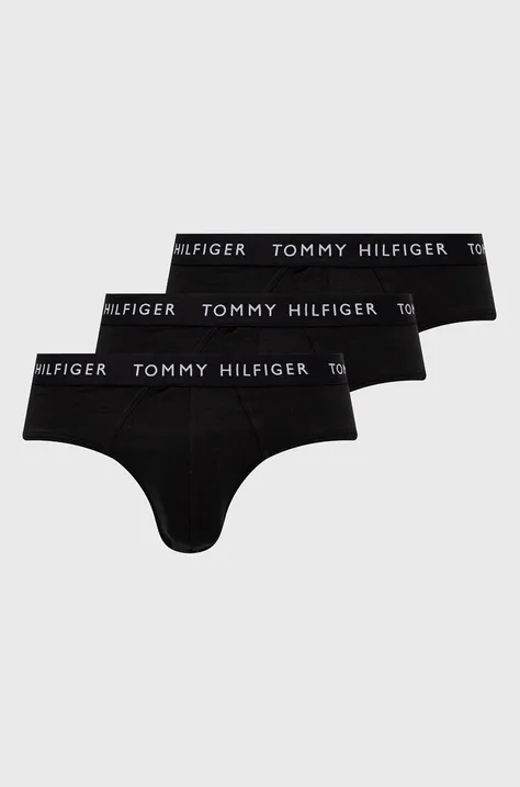 Slipy Tommy Hilfiger (3-pak) pánske, čierna farba, UM0UM02206