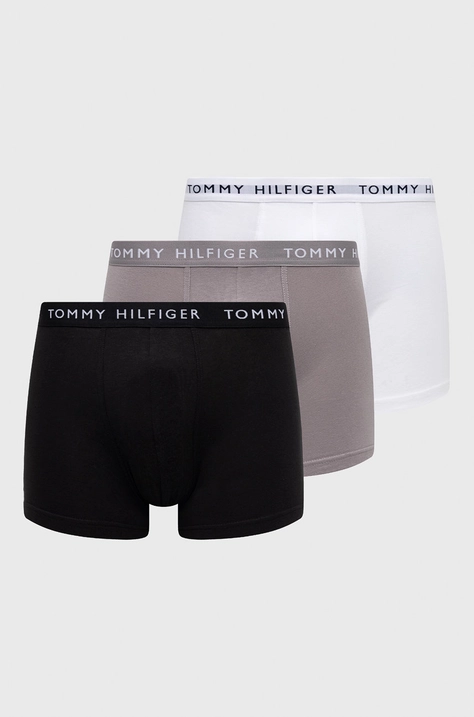 Boxerky Tommy Hilfiger (3-pak) pánske, čierna farba