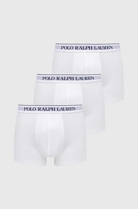 Boxerky Polo Ralph Lauren (3-pak) pánske, biela farba