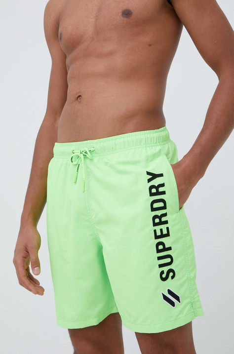 Superdry szorty kąpielowe kolor zielony