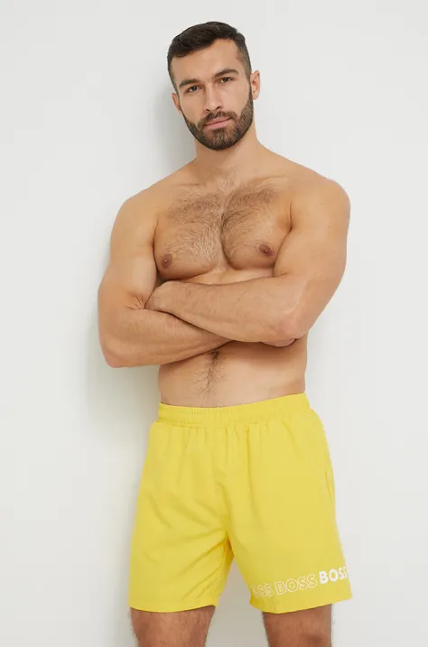 Kopalne kratke hlače BOSS rumena barva
