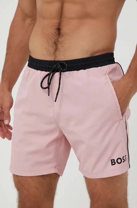 Kopalne kratke hlače BOSS roza barva