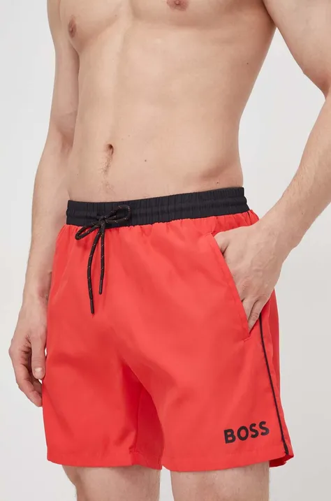 BOSS pantaloncini da bagno colore rosso