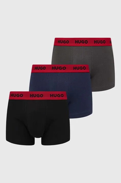 Bokserice HUGO 3-pack za muškarce, boja: siva, 50469766