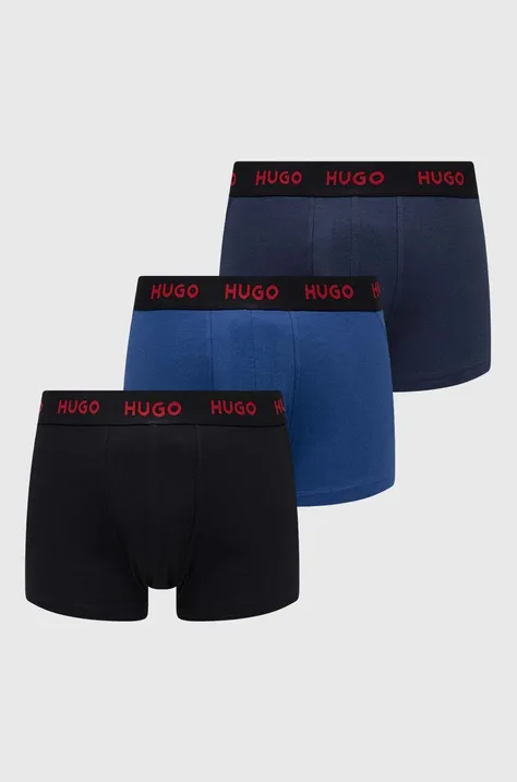 HUGO bokserki 3-pack męskie kolor niebieski 50469766