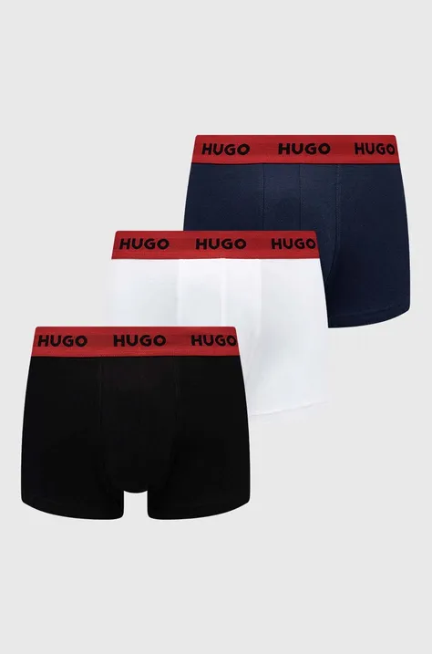 Bokserice HUGO 3-pack za muškarce, boja: crna