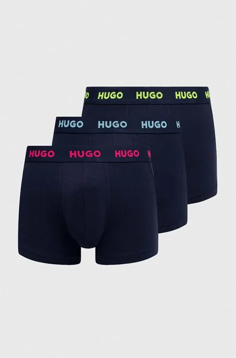 HUGO bokserki 3-pack męskie kolor niebieski 50469766