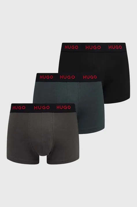 HUGO boxeri 3-pack bărbați, culoarea verde 50469766