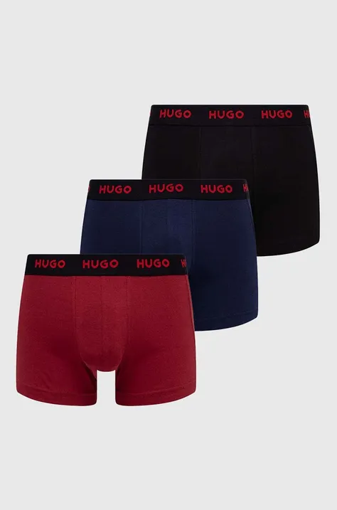 HUGO bokserki 3-pack męskie kolor niebieski