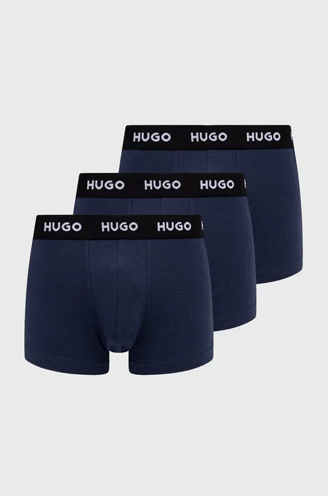 Боксеры HUGO (3-pack) мужские цвет синий