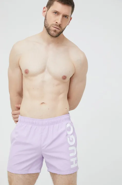 Kratke hlače za kupanje HUGO boja: ljubičasta