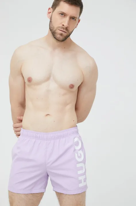 HUGO pantaloni scurți de baie culoarea violet 50469311