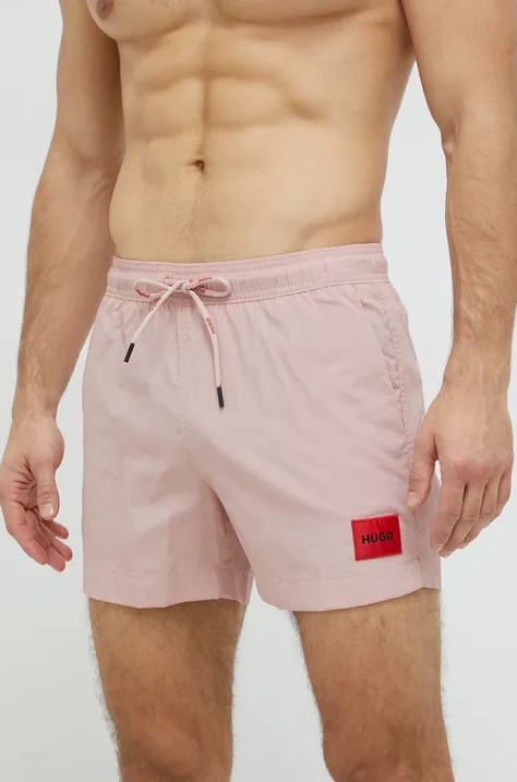 Kopalne kratke hlače HUGO roza barva