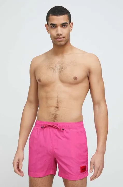 Купальные шорты HUGO цвет розовый