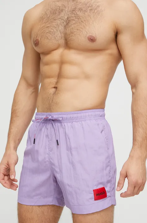 Kopalne kratke hlače HUGO vijolična barva