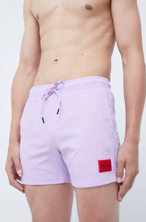 Купальные шорты HUGO цвет фиолетовый