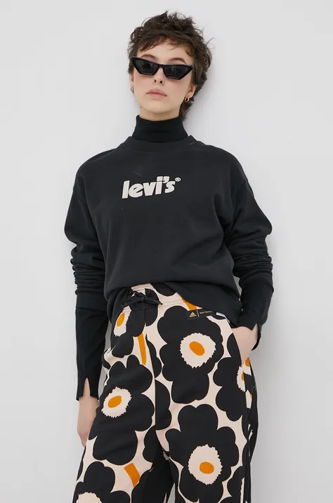 Levi's Bluza bawełniana damska kolor czarny z nadrukiem 18686.0056-Blacks