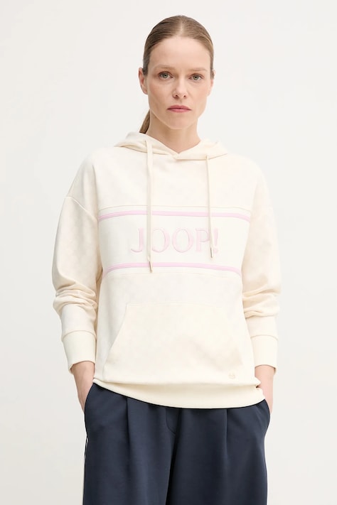 Кофта Joop! колір бежевий з капюшоном візерунок 30030062 10007096