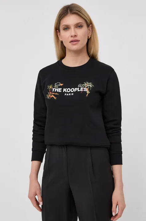 The Kooples bluza damska kolor czarny z nadrukiem