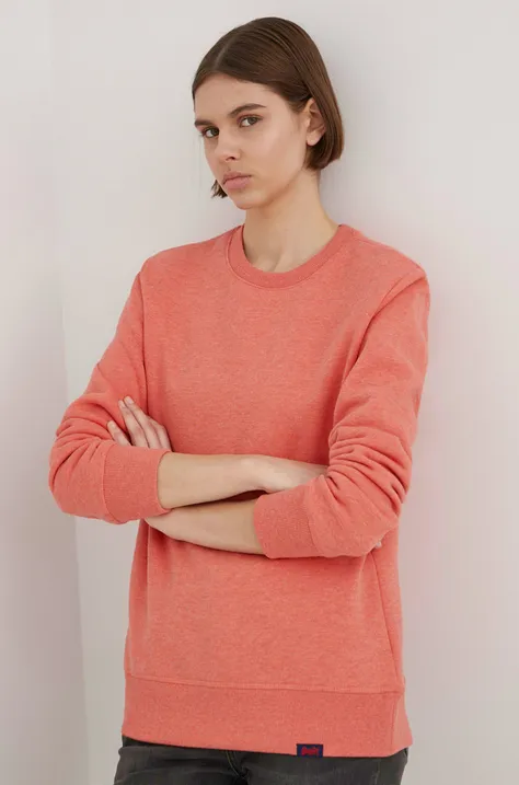 Superdry bluza damska kolor pomarańczowy gładka