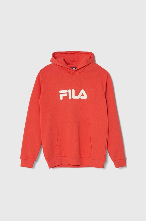 Fila bluza copii culoarea rosu, cu glugă, cu imprimeu