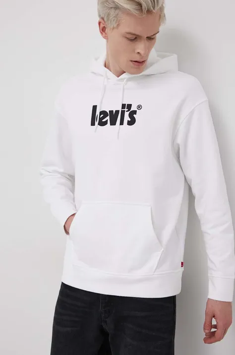 Βαμβακερή μπλούζα Levi's ανδρική, χρώμα: άσπρο