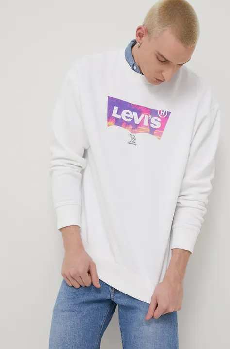 Levi's bluza barbati, culoarea alb, cu imprimeu