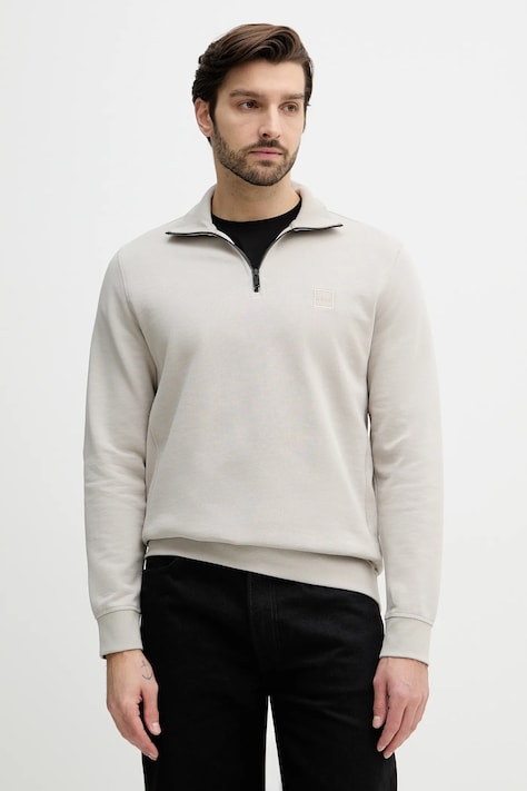 BOSS hanorac de bumbac BOSS CASUAL culoarea bleumarin, uni, 50468926