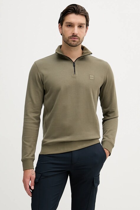 BOSS hanorac de bumbac BOSS CASUAL culoarea bleumarin, uni, 50468926