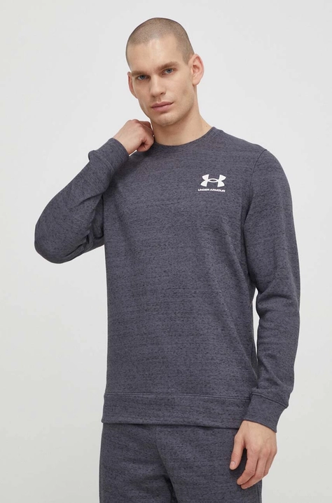 Under Armour bluza barbati, culoarea gri, neted