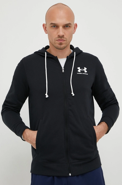 Mikina Under Armour pánská, černá barva, hladká