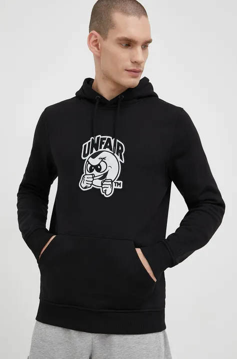 Хлопковая кофта Unfair Athletics мужская цвет чёрный с аппликацией