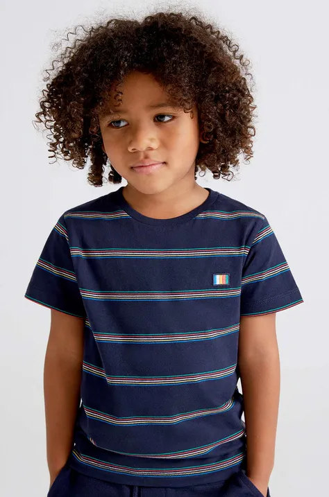 Детская хлопковая футболка Mayoral цвет белый с принтом