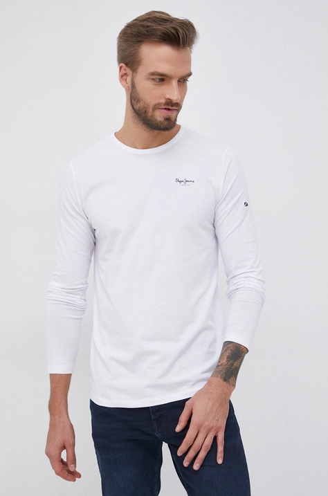 Longsleeve Pepe Jeans ORIGINAL BASIC 2 LONG N χρώμα: άσπρο